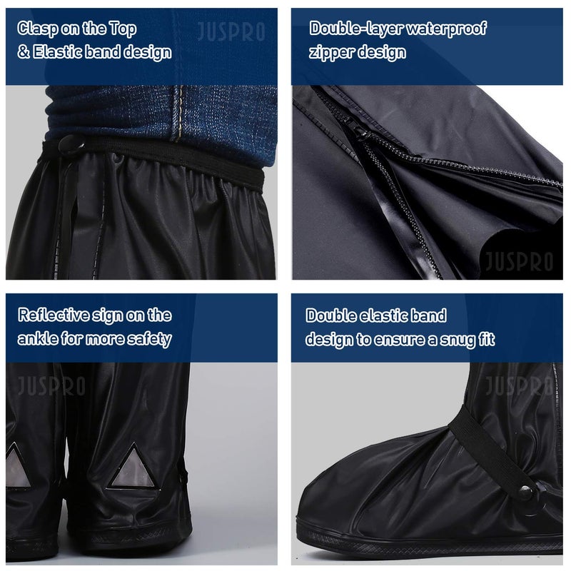 JUSPRO Waterproof Rain Boot Shoe Cover with Reflector for Outdoor Sports Hiking Climbing Camping Scooter Travel - Image 5